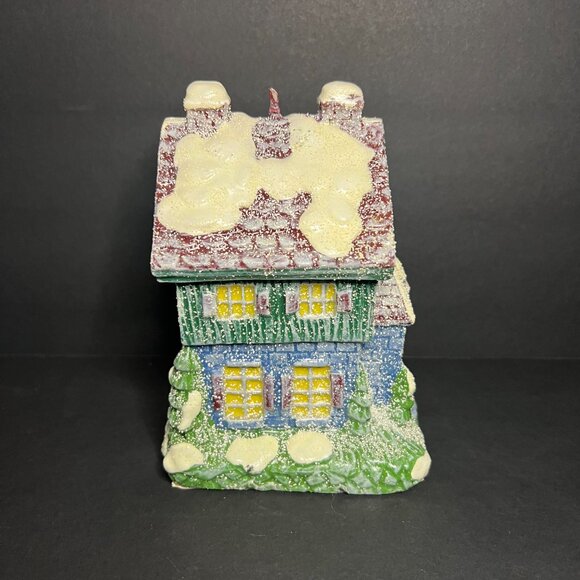 Vintage JC Penny Home Collection Decorative Winter Snow Covered House Candle 6" - Picture 2 of 6